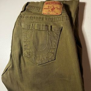 GREEN SLIM FIT WOMENS TRUE RELIGION JEANS